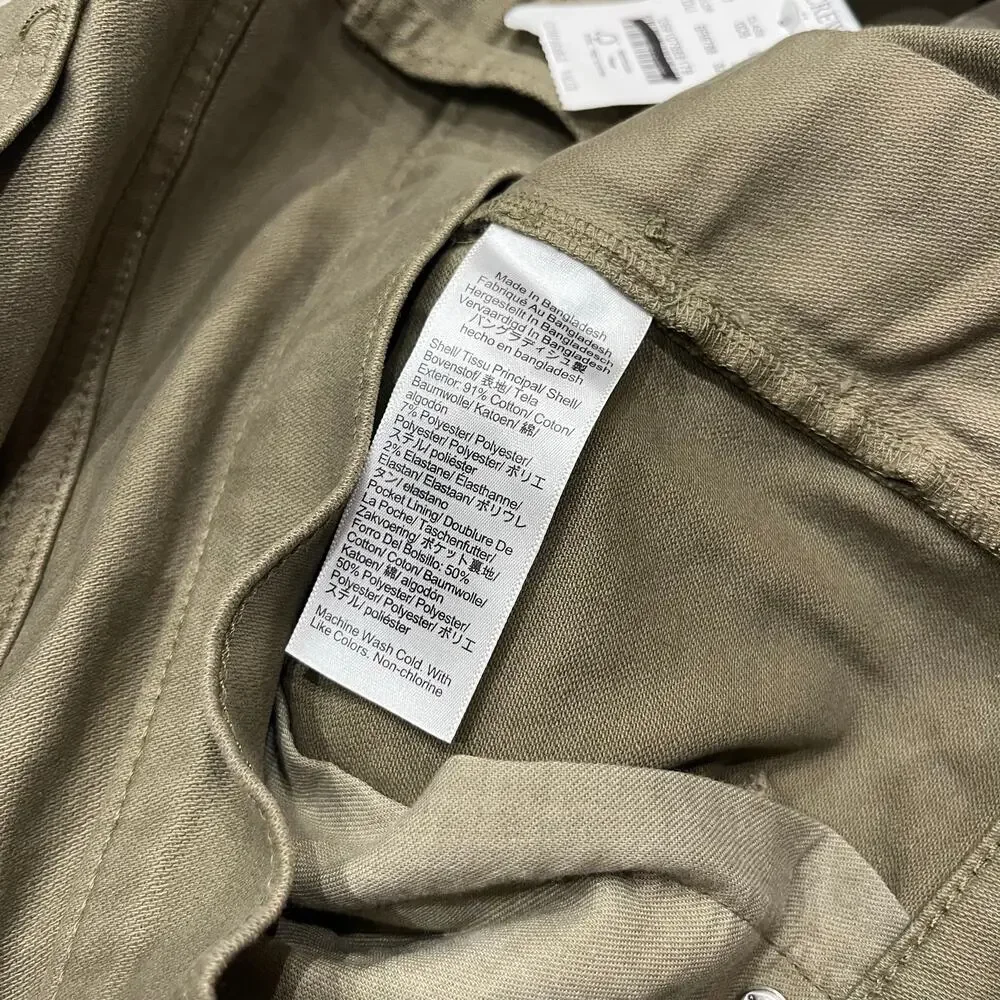 NEW J Crew Flex Straight Fit Garment Dye 5 Pocket Jean 32x30 Mens Green Preppy